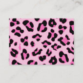 Stylish Pink Leopard Print Business Card (Back)