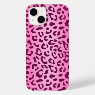 Stylish Pink Leopard Print Case-Mate iPhone 14 Case