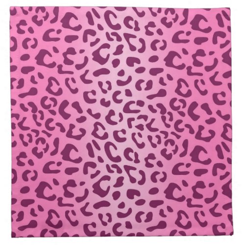 Stylish Pink Leopard Print Cloth Napkin