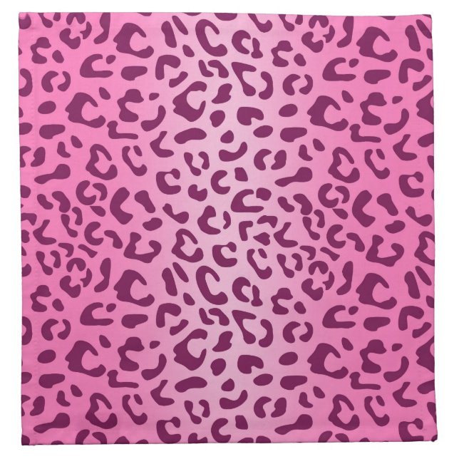 Stylish Pink Leopard Print Cloth Napkin (Front)