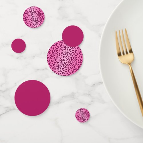 Stylish Pink Leopard Print Confetti