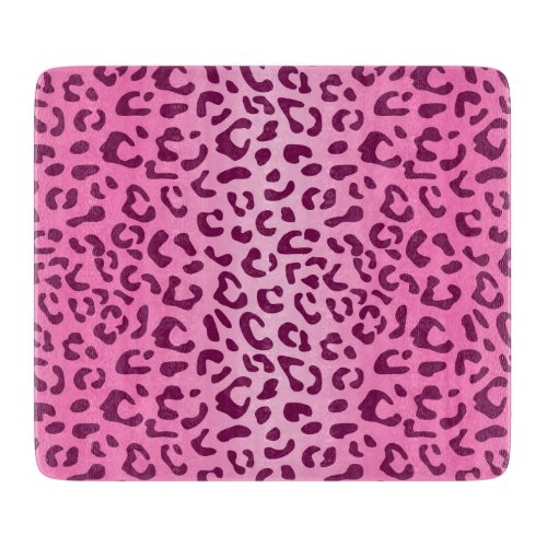 Stylish Pink Leopard Print Cutting Board