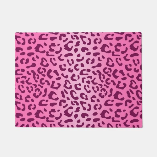 Stylish Pink Leopard Print Doormat