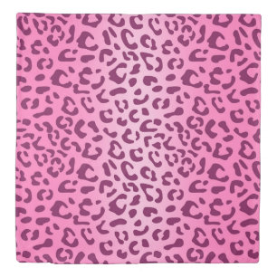 Stylish Pink Leopard Print Duvet Cover