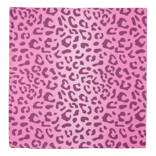 Stylish Pink Leopard Print Duvet Cover