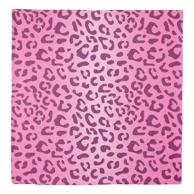 Stylish Pink Leopard Print Duvet Cover (Front)