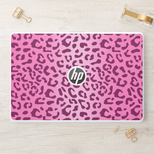 Stylish Pink Leopard Print HP Laptop Skin