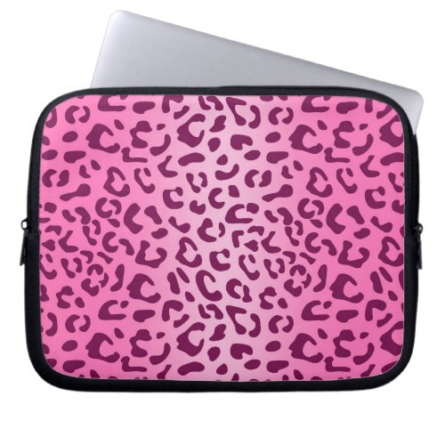 Stylish Pink Leopard Print Laptop Sleeve