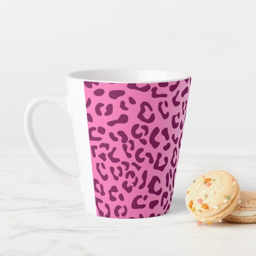 Stylish Pink Leopard Print Latte Mug