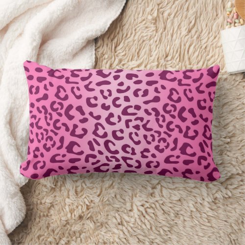 Stylish Pink Leopard Print Lumbar Pillow