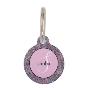 Stylish Pink Leopard Print Personalized Pet ID Tag