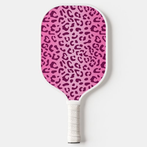 Stylish Pink Leopard Print Pickleball Paddle