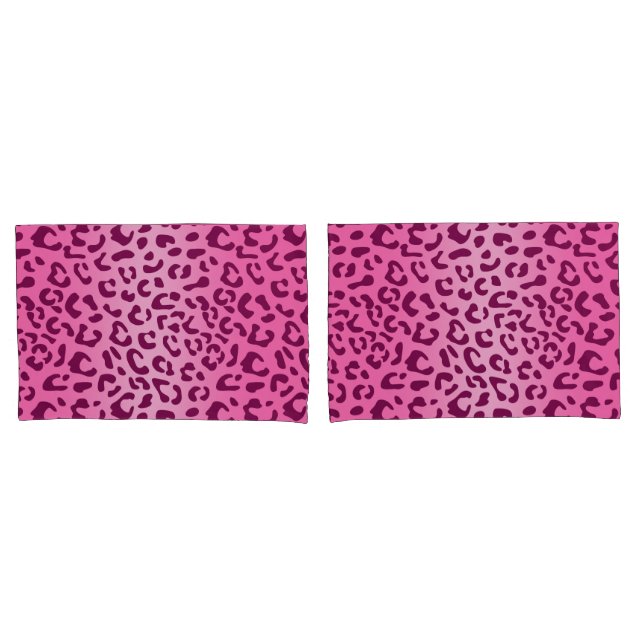 Stylish Pink Leopard Print Pillow Case (Front-Set)