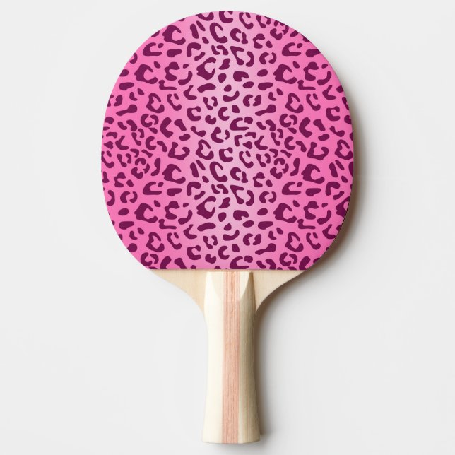 Stylish Pink Leopard Print Ping Pong Paddle (Front)