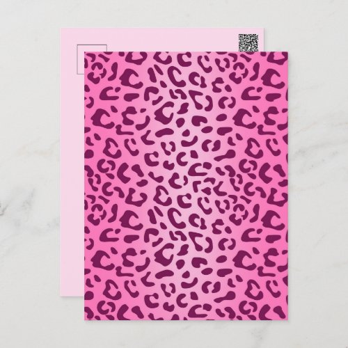 Stylish Pink Leopard Print Postcard