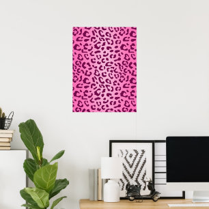 Stylish Pink Leopard Print Poster