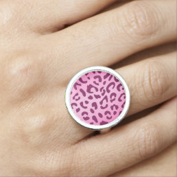 Stylish Pink Leopard Print Ring