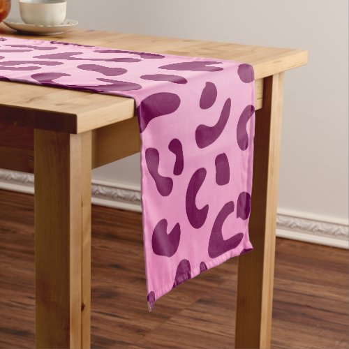 Stylish Pink Leopard Print Short Table Runner