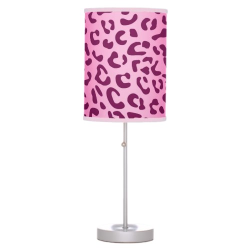 Stylish Pink Leopard Print Table Lamp