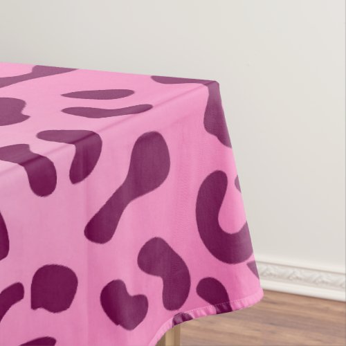 Stylish Pink Leopard Print Tablecloth