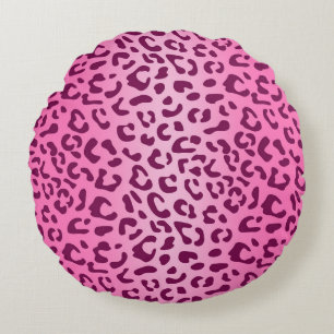 Stylish Pink Leopard Print Throw Pillow