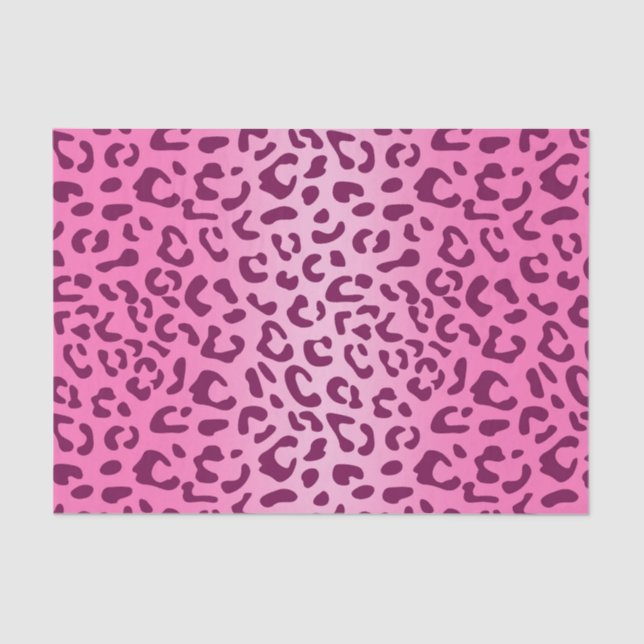 Stylish Pink Leopard Print Tissue Paper (Front)