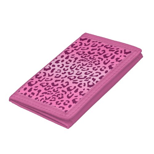 Stylish Pink Leopard Print Trifold Wallet