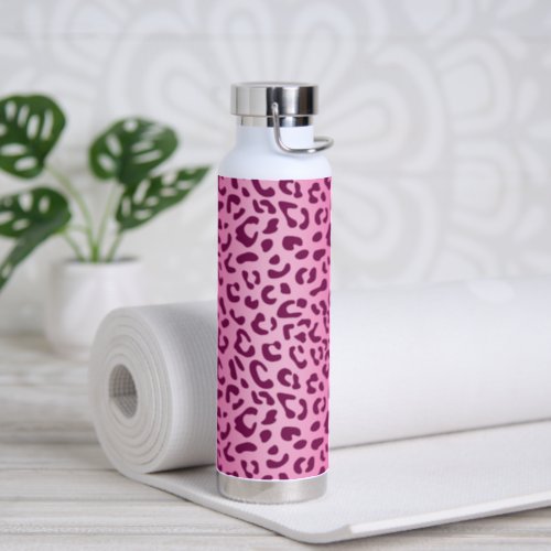 Stylish Pink Leopard Print Water Bottle