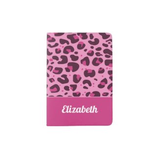 Stylish pink leopard skin print with name