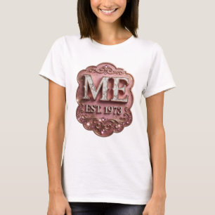 Stylish Pink ME EST 1973 Modern Design T-Shirt