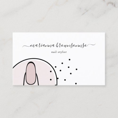 Stylish Pink Modern Makeup Salon Nail Business Card