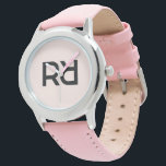 Stylish Pink Modern Script Girls Monogram Initial Watch<br><div class="desc">Stylish Pink Modern Script Girls Monogram Initial Watch Keep time in style with our custom monogram watch, designed for those who appreciate a blend of elegance and practicality. Featuring a sleek, modern monogram on a blush pink background, this watch adds a personal touch to your everyday wear while ensuring you...</div>