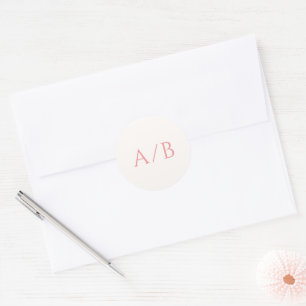 Stylish Pink Modern Wedding Classic Round Sticker