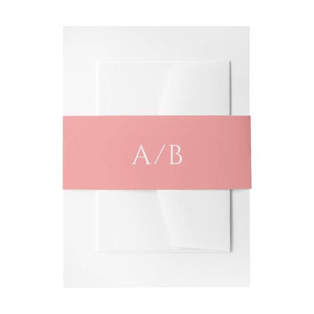 Stylish Pink Modern Wedding Invitation Belly Band (Front Example)