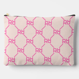 Stylish Pink Monogram Name Girl's Initial Luxury Accessory Pouch