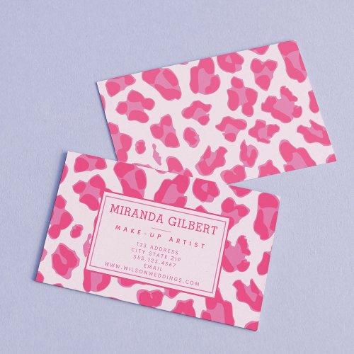 Stylish Pink on Pink Leopard Print Business Card