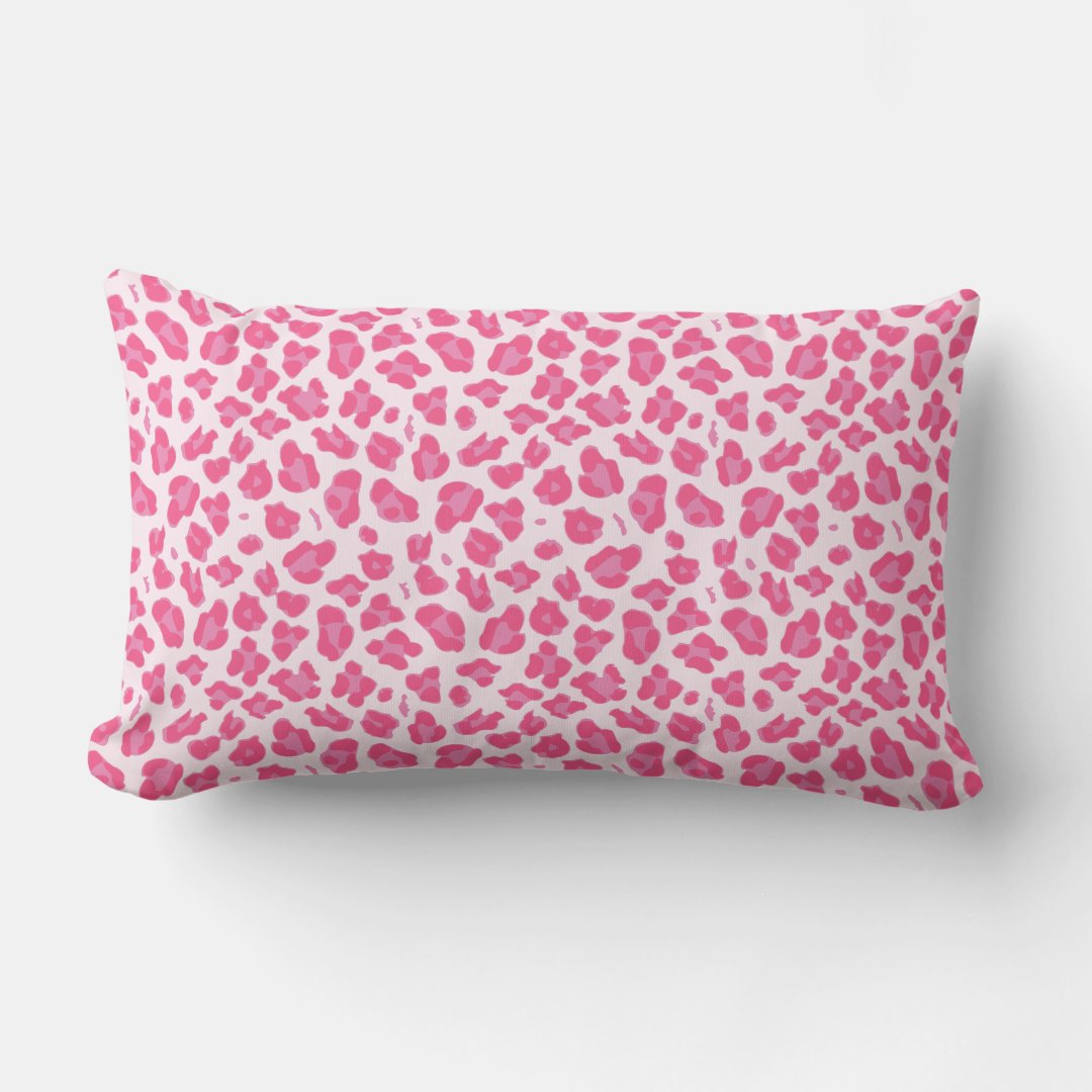 Stylish Pink on Pink Leopard Print Lumbar Pillow | Zazzle