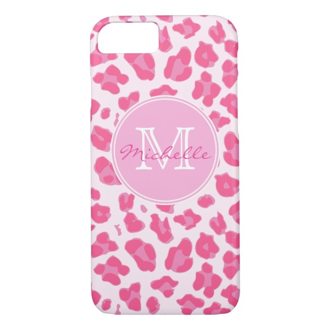 Stylish Pink on Pink Leopard Print | Monogrammed