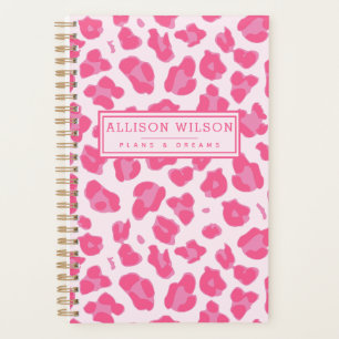 Stylish Pink on Pink Leopard Print Planner