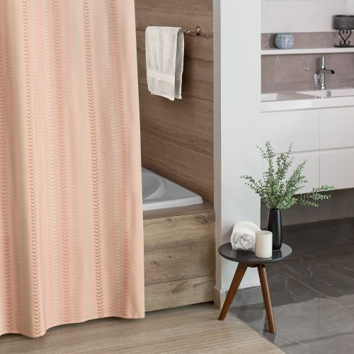 Stylish Pink Orange Boho Herringbone Pattern Shower Curtain