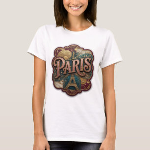 Stylish Pink PARIS 3D Text Art T-Shirt