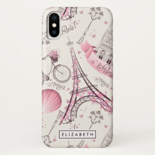 Stylish Pink Paris Eiffel Tower iPhone X Case