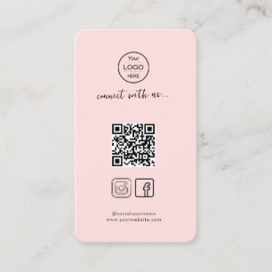 Stylish Pink QR Code for Instagram & Facebook Business Card