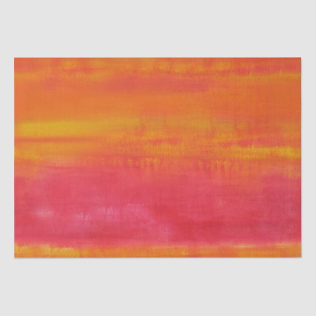 Stylish Pink Red Yellow Abstract Art Tissue Paper (Front)