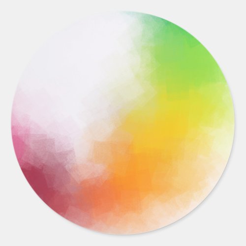 Stylish Pink Red Yellow Orange Blue Green Abstract Classic Round Sticker