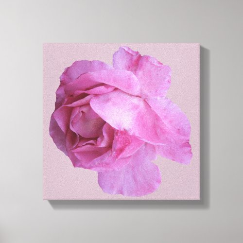 Stylish pink rose modern digital floral boho art canvas print