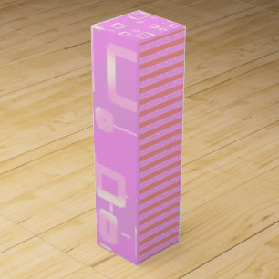 Stylish Pink Stripe Geometric Wine Box
