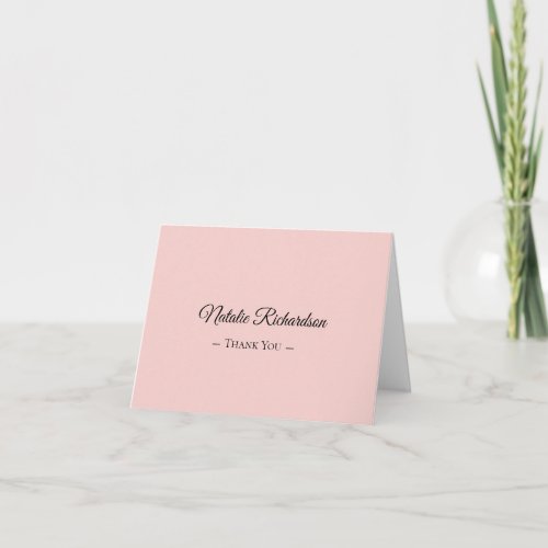 Stylish Pink Thank You Card