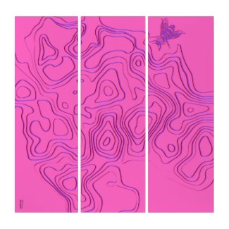 Stylish Pink Violet Abstractly Triptych