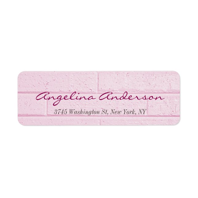 Stylish Pink Wall Handwriting Modern Feminine Label (Front)